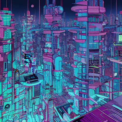 Prompt: sci - fi city by josan gonzalez