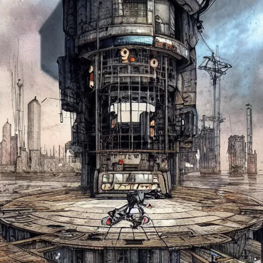 Image similar to Ghost in the machine by Enki Bilal, cyberpunk, impressive perspective, masterpiece