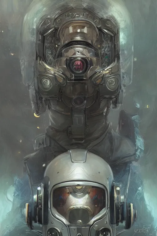 Image similar to Portrait of Bernie Sanders wearing futuristic power armor, fantasy, intricate, highly detailed, digital painting, trending on artstation, sharp focus, illustration, style of Stanley Artgerm and Greg Rutkowski and Dan Mumford and Alphonse Mucha