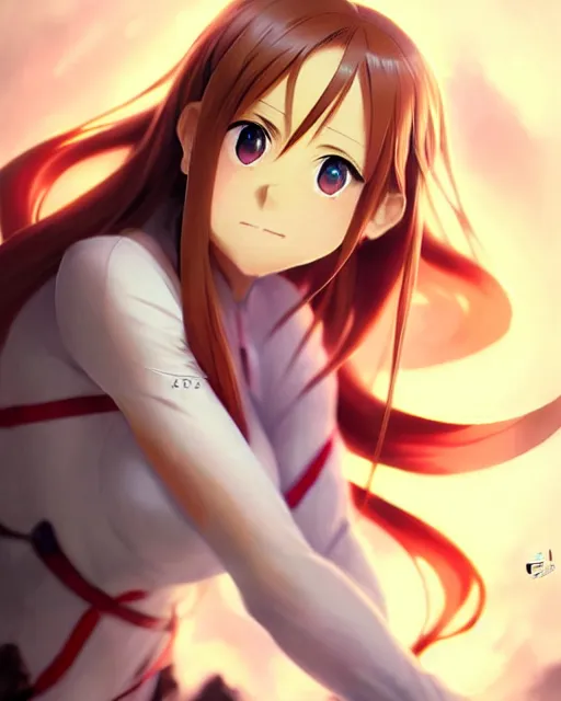 Prompt: very cute photo of asuna from sao, asuna by a - 1 pictures, by greg rutkowski, gil elvgren, enoch bolles, glossy skin, pearlescent, anime, very coherent