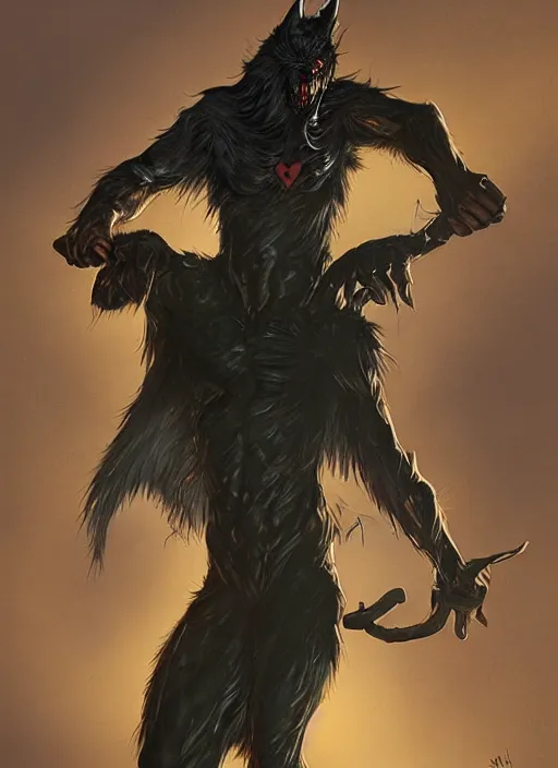 Prompt: night, long shot, sinister male, concept art, horror, body is covered in short fur, he has oversized batwings, he flies, realistic shaded, airbrushed, realistic, artstation, art by michael whelan