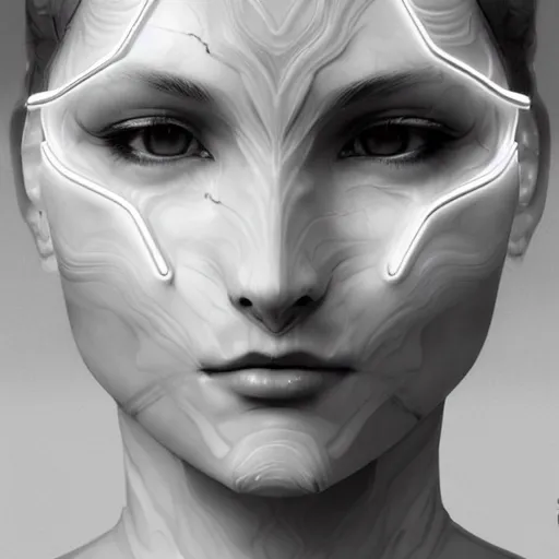 Image similar to light mask, marble, detailed, 8k, glowing, 3d digital illustration by Artgerm