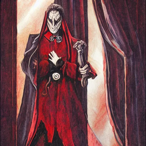 Prompt: christof romuald, vampire the masquarade redemption, art by stephen bliss