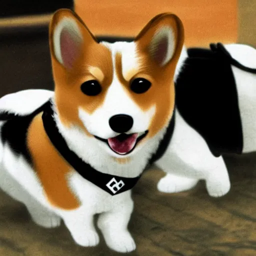 Image similar to corgi dog as nazi leader, nazi propaganda style