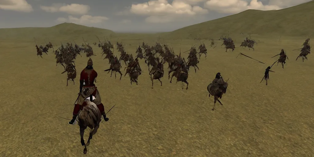 Image similar to mount and blade screenshot riding into battle