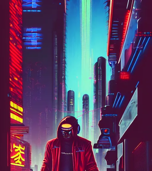 Image similar to a portrait of a cyberpunk denizen, Night City, cyberpunk 2077, very very coherent painting, 1979 OMNI Magazine Cover, street level neo-Tokyo in ((Cyberpunk Red)) style by Vincent Di Fate by mark arian by artgerm, 4k, 8k, HD, trending on artstation