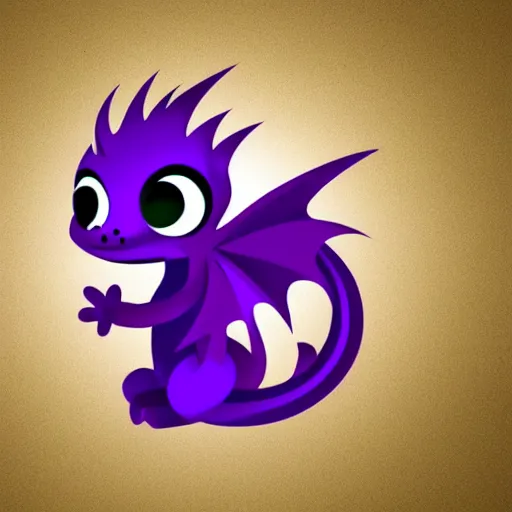 Image similar to very cute purple dragon, 2d minimalism