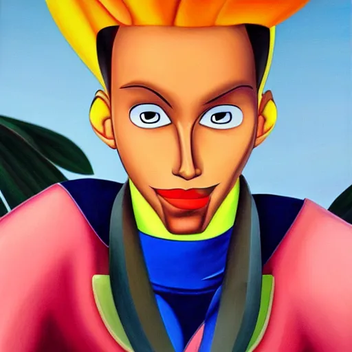 Image similar to a hyper realistic painting portrait of jerry from totally spies