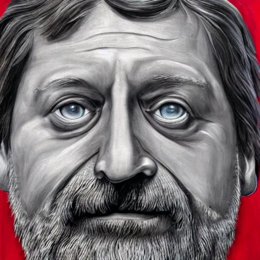 Prompt: slavoj zizek aztec deity, ultra-detailed portrait painting