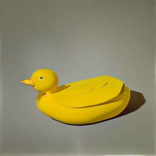 Prompt: portrait of a yellow rubber duck, hilma af klint, caspar david. friedrich, beeple, smooth, digital, artstation, oil on canvas.