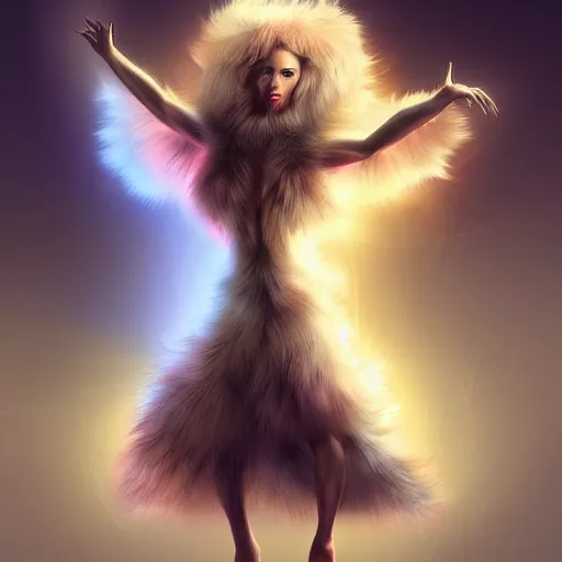 Image similar to a fur elemental, whirling energy made of fur ( dramatic, cinematic, digital fantasy art )