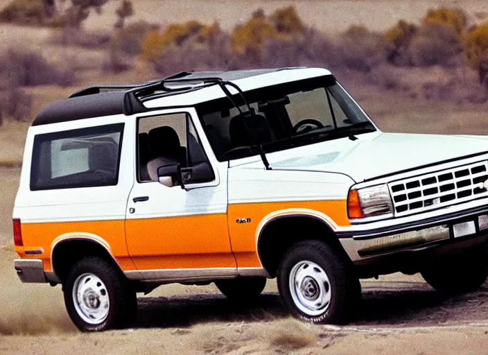 Image similar to orange juice driving a 1 9 9 4 white ford bronco news footage