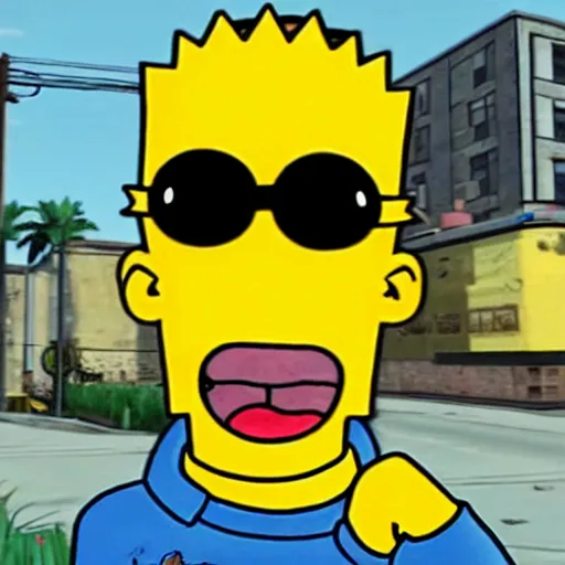 Image similar to Bart Simpson in GTA V style
