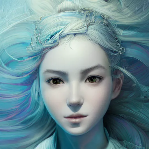 Prompt: the portrait of a blueberry that resembles an absurdly beautiful, graceful, elegant irene girl, an ultrafine hyperdetailed illustration by kim jung gi, irakli nadar, intricate linework, bright colors, octopath traveler, final fantasy, unreal engine 5 highly rendered, global illumination, radiant light, detailed and intricate environment