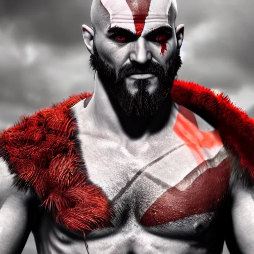 Prompt: michael vera as kratos from god of war, realistic, unreal engine 5