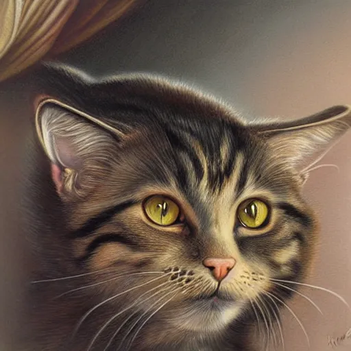 Image similar to a detailed fantasy painting of a cat scale animal, by lauri blank, artgerm, evelyn de morgan, 8K, 50mm lens