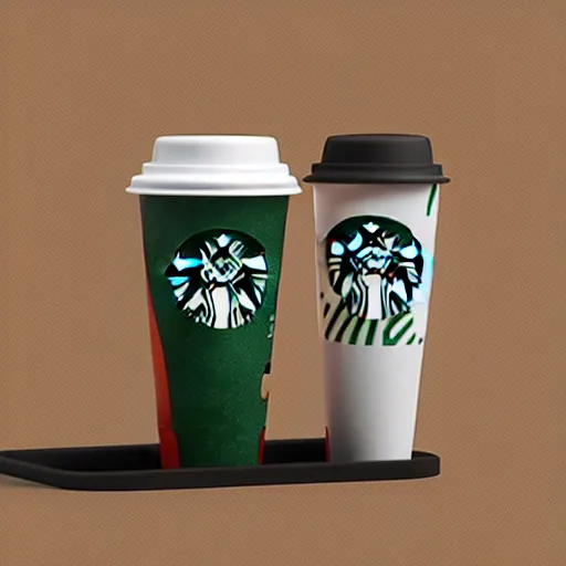 Prompt: Starbucks action figure, 3d render, product concept