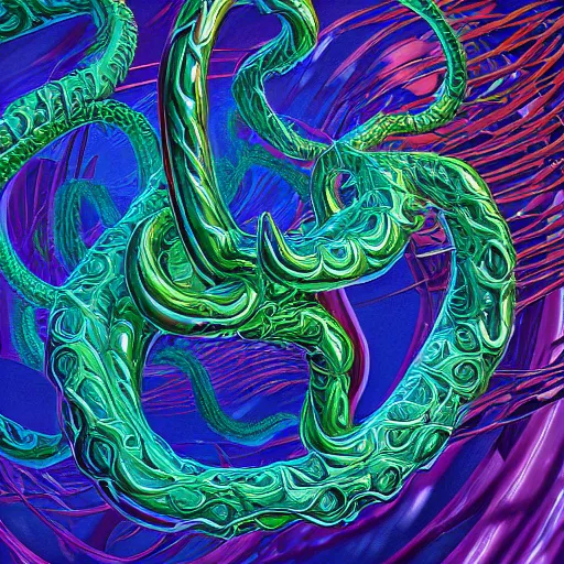 Image similar to photorealistic swirling abstract rendition of cthulu by michael whelan. hyperdetailed photorealism, 1 0 8 megapixels, amazing depth, glowing rich colors, powerful imagery, psychedelic overtones, 3 d finalrender, 3 d shading, cinematic lighting, artstation concept art