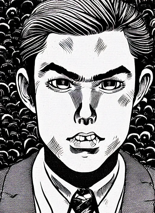 Image similar to portrait of archie andrews, intricate, highly detailed, illustration, art by junji ito, junji ito