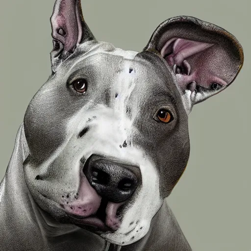 Image similar to Bull Terrier, very detailed, artstation, digital art, complex, award winning, masterpiece