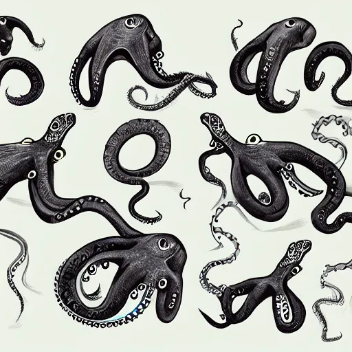 Image similar to Speculative evolution paleoart of laptop computer being used by an octopus in the style of Emily Willoughby