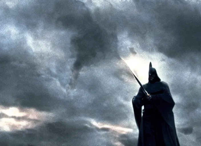 Prompt: gandalf attacks the white house, film still in the new batman movie, 4 k