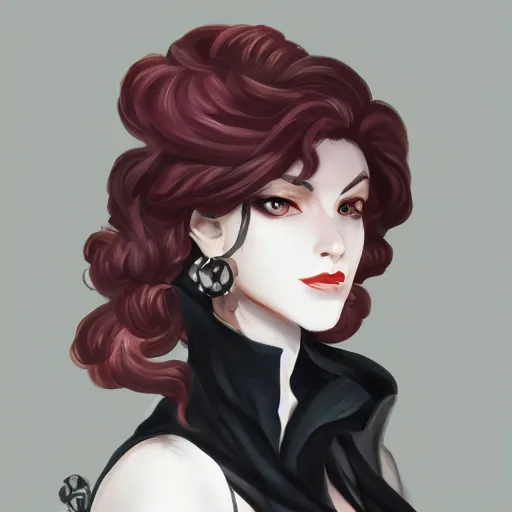 Image similar to Lady Dimitrescu, character portrait by Masanori Warugai, digital art, trending on artstation