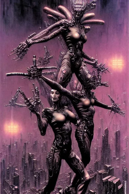 Image similar to a gemini metal hurlant character in action pose, ultra realistic, wide angle, intricate details, blade runner influence, highly detailed by wayne barlowe, hajime sorayama aaron horkey, gaston bussiere, craig mullins