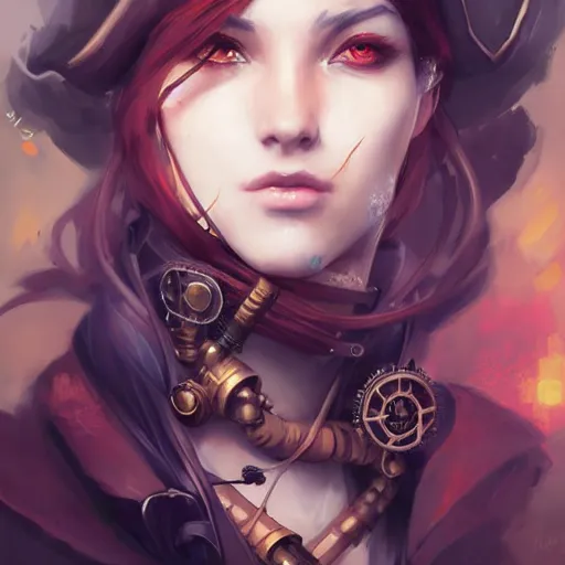 Image similar to portrait of a steampunk pirate, by guweiz and wlop and artgerm