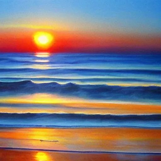 Prompt: sunset over the ocean, hyper realistic, beautiful, highly detailed, realism