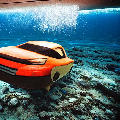 Prompt: a underwater car