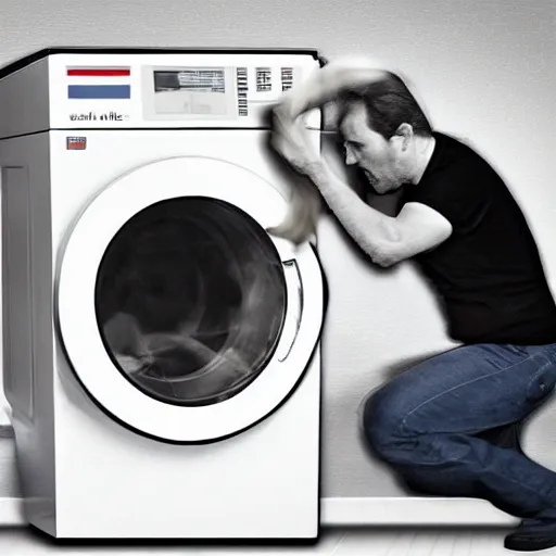 Prompt: Rage against the washing machine