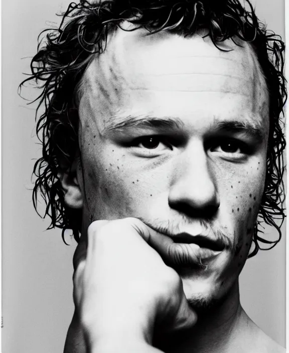 Image similar to heath ledger by robert mapplethorpe