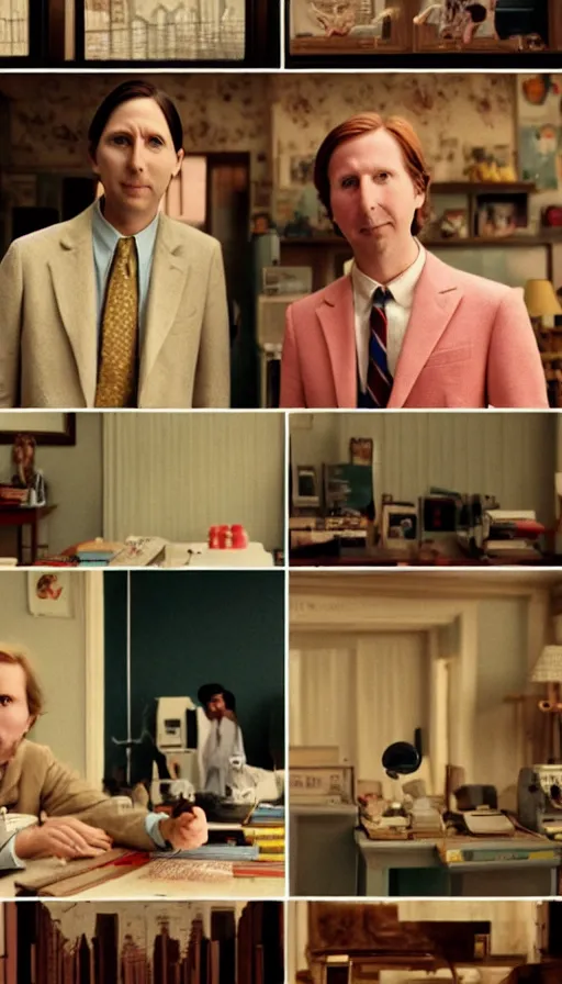 Image similar to the two complementary forces that make up all aspects and phenomena of life, by Wes Anderson,