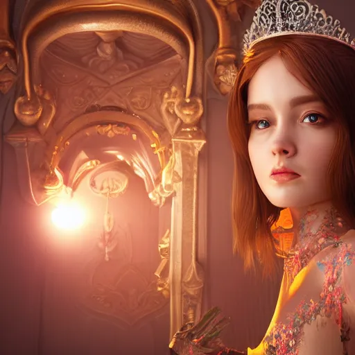 Image similar to wonderful princess with fair skin, ornate 8 k gorgeous intricate detailed, accent lighting, dramatic light, octane render