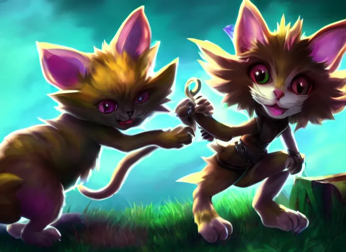 Image similar to champion splashart of cat yordle