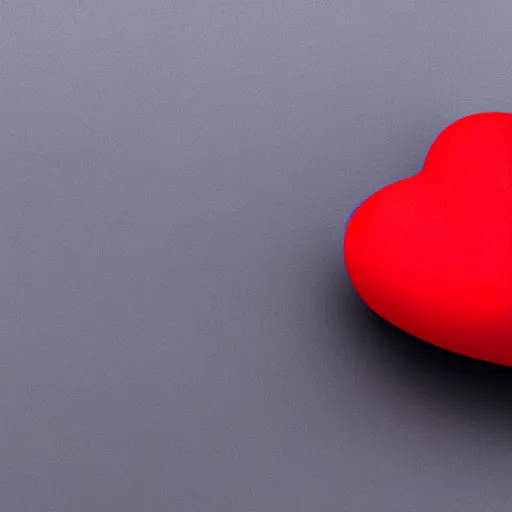 Image similar to 3d render of a badly formed red putty heart shape in the middle of a gray sheet of paper