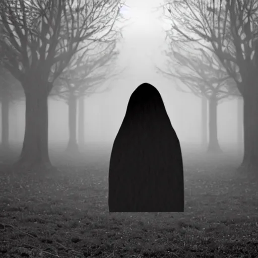 Image similar to dark creepy figure hiding in a field