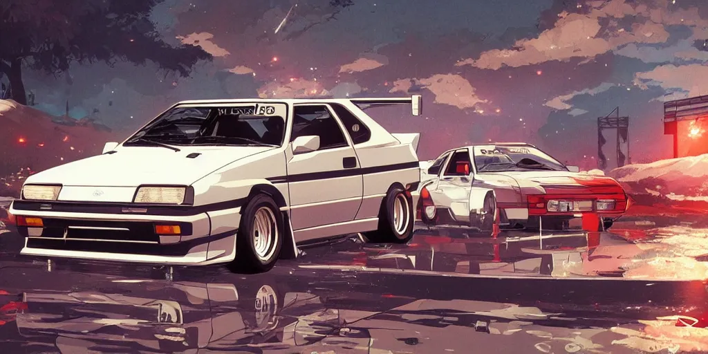 Image similar to toyota ae 8 6 trueno sprinter, detailed, cel shaded, by makoto shinkai and moebius and anton fadeev and james gurney,