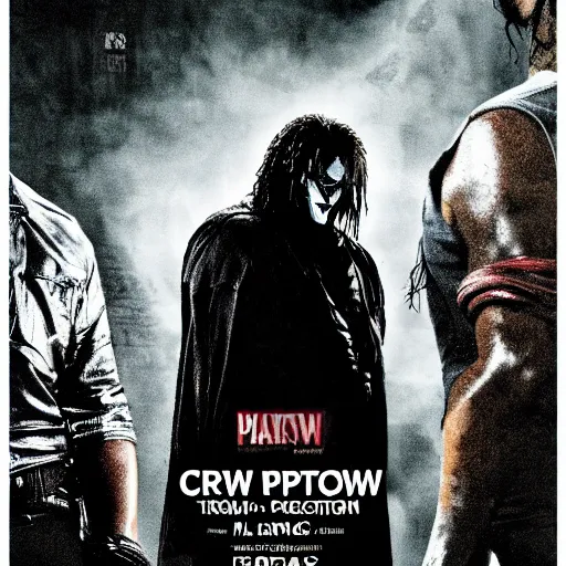 Image similar to movie poster of the crow vs the predator