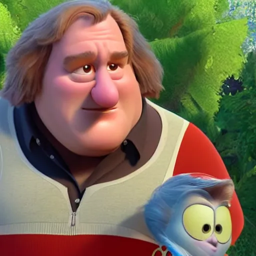 Prompt: gerard depardieu as a pixar disney character from up 2 0 0 9 unreal engine octane render 3 d render photorealistic