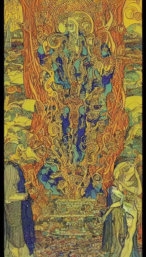 Image similar to techno artwork, by ivan bilibin,