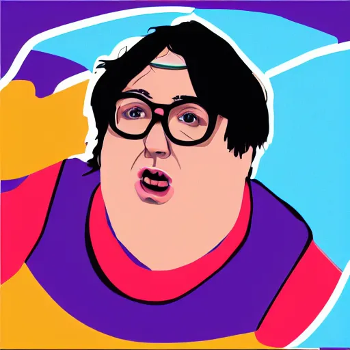 Image similar to andy milonakis & clark duke hybrid, vector, svg sticker art