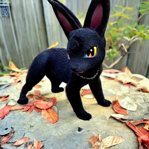 Image similar to a photo of a real life Umbreon,Pokemon, real life size