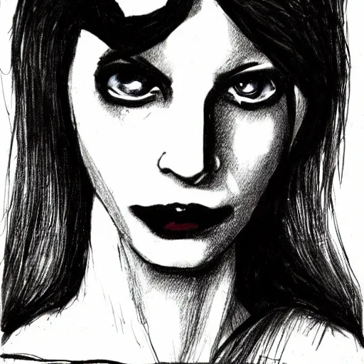 vampire woman lawyer from nyc, character portrait, ink | Stable ...