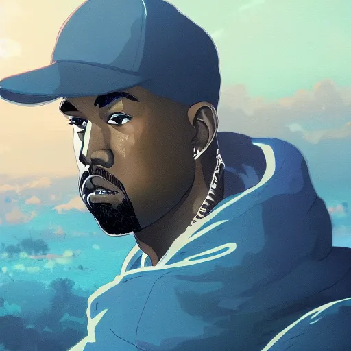 Image similar to Kanye West Listening Party, Artwork by Makoto Shinkai, official media, 8k, wallpaper, high definition, wallpaper, hd, digital artwork