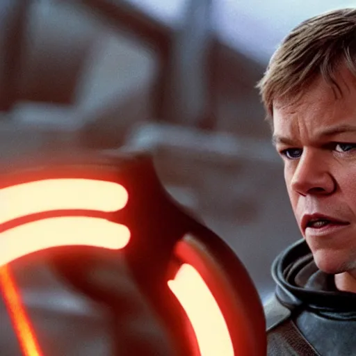 Image similar to matt damon as luke skywalker in star wars episode 6, 8k resolution, full HD, cinematic lighting, award winning, anatomically correct