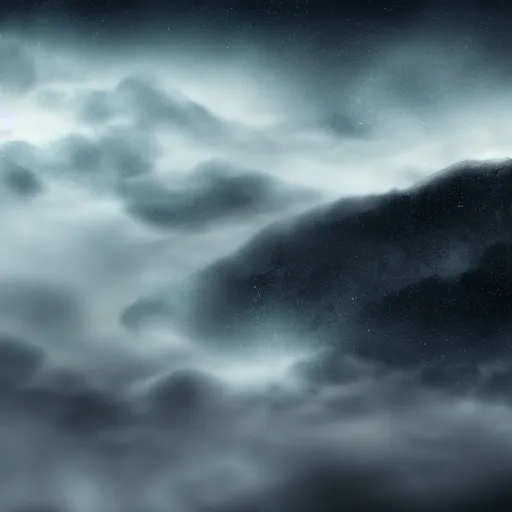 Image similar to dark, galaxy, evil, moody, fog, stars, wonder, mystery, realistic, 4 k