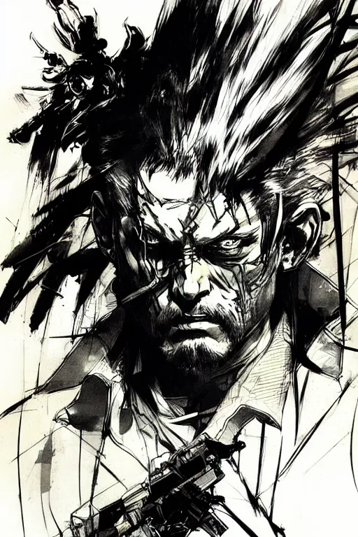 Image similar to billy butcher, concept art, rough sketch, by yoji shinkawa