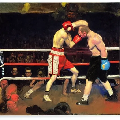 Image similar to a boxing match, by george bellows